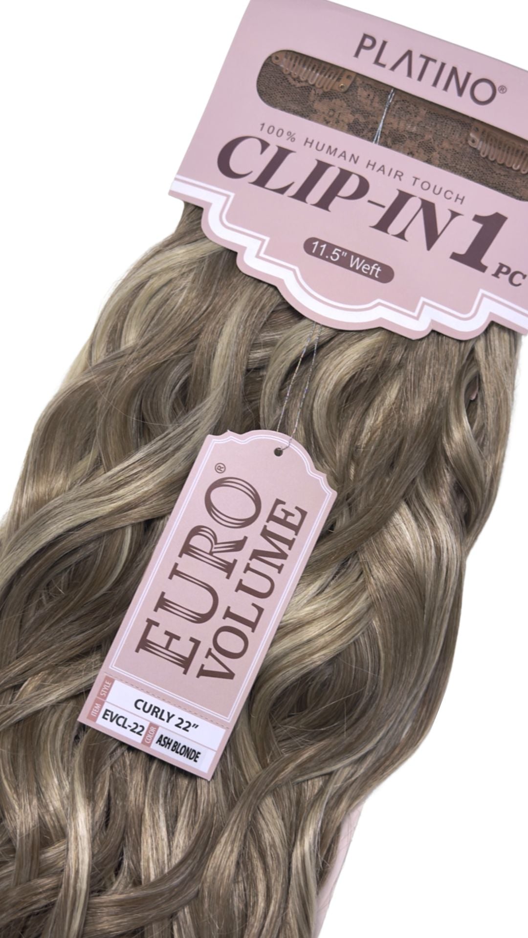 Platino Clip in 1 pcs onduladas 22”