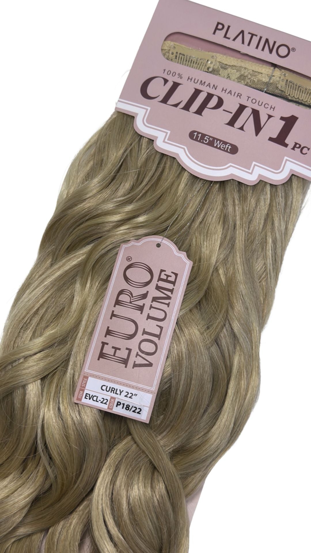 Platino Clip in 1 pcs onduladas 22”