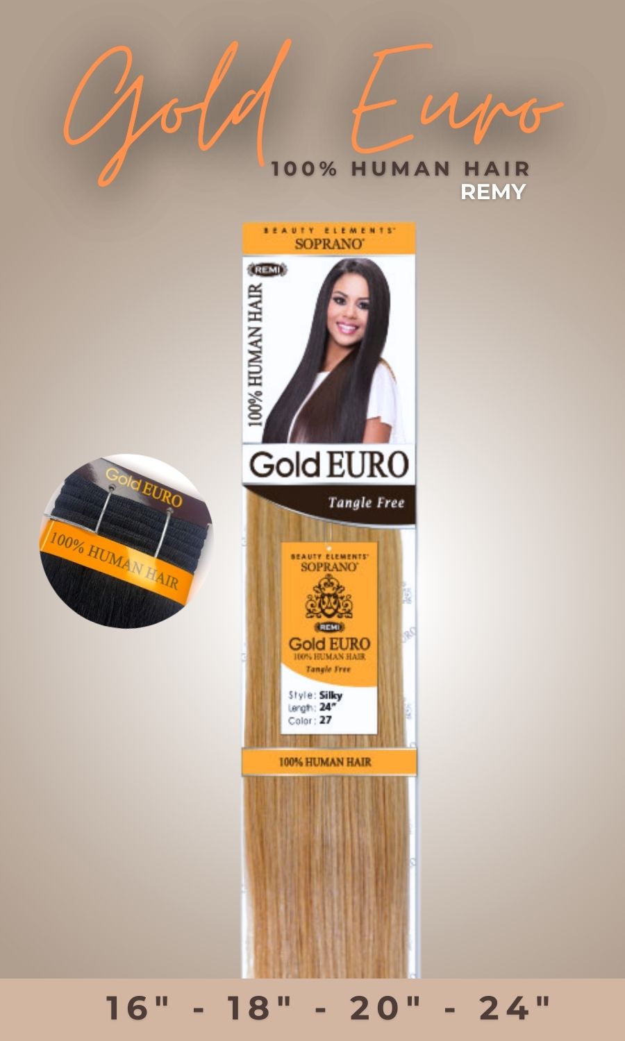 Soprano Gold Euro Remy 100% Cabello Humano