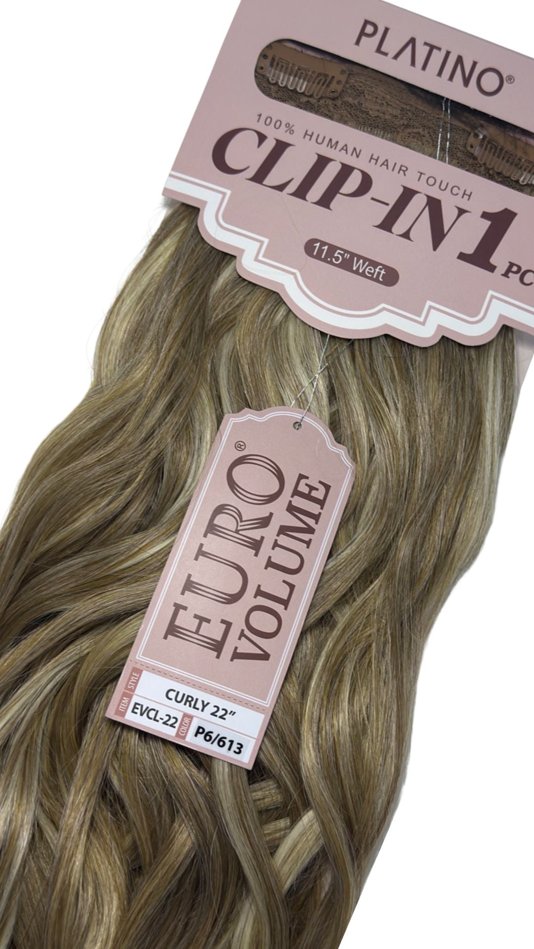 Platino Clip in 1 pcs onduladas 22”