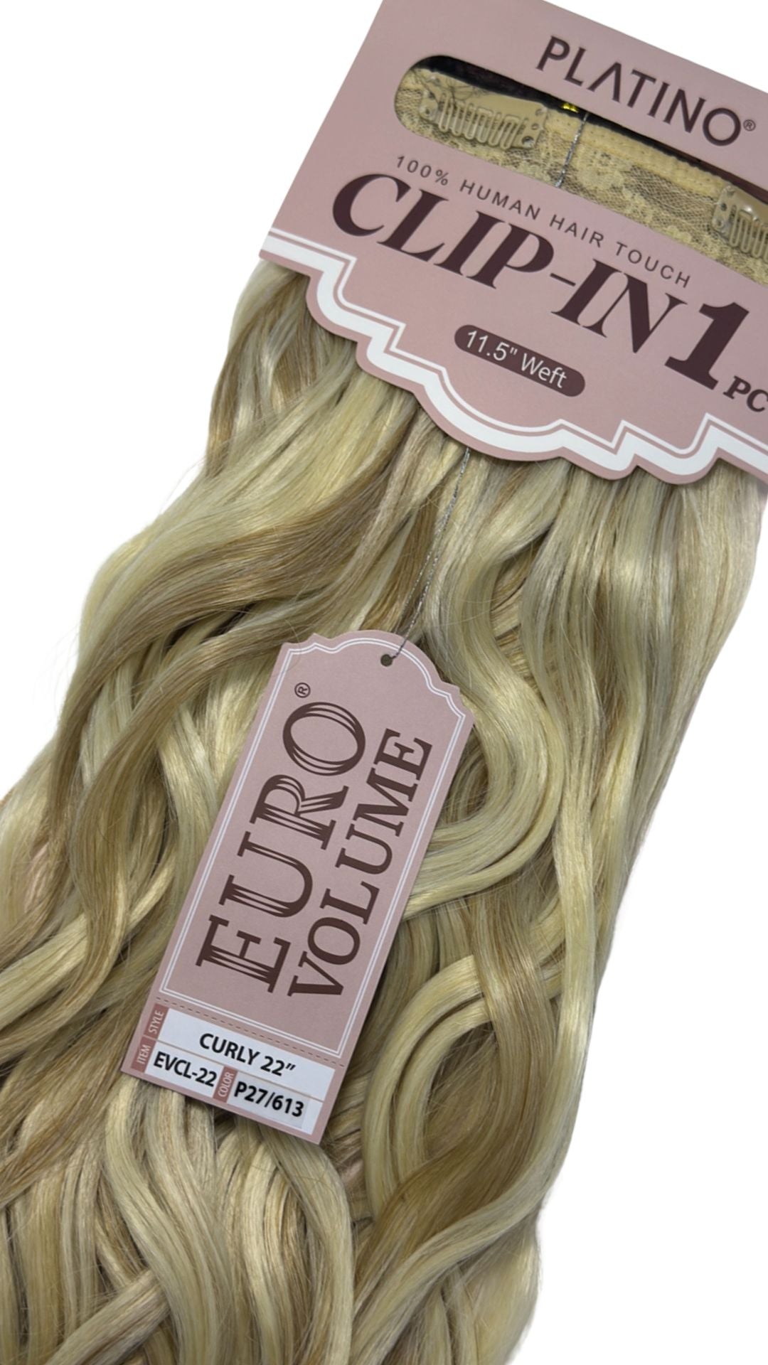 Platino Clip in 1 pcs onduladas 22”