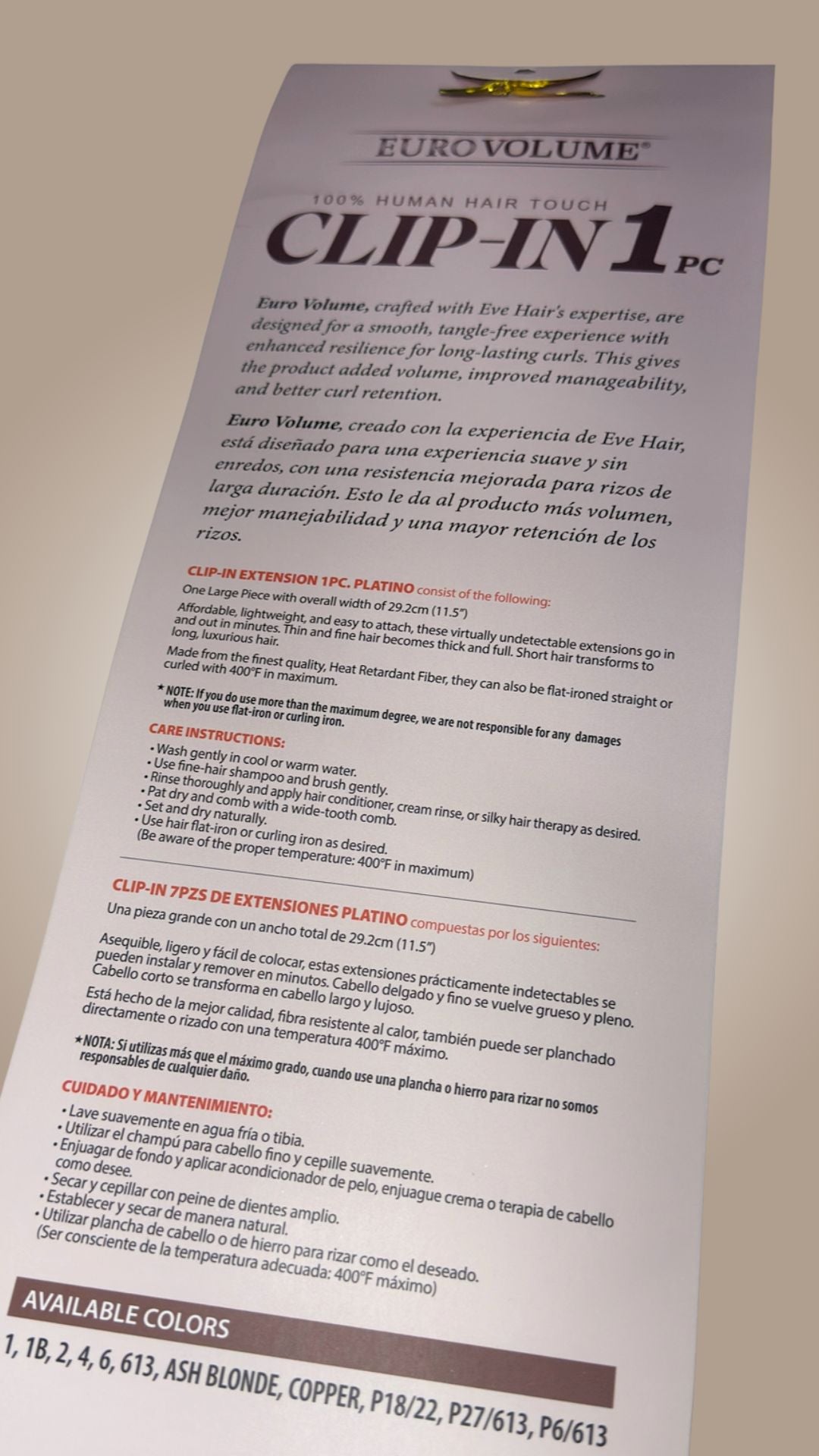 Platino clip in 1 pcs 22”