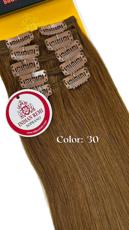 Indian Remy Clip  Soprano 100% Human Hair