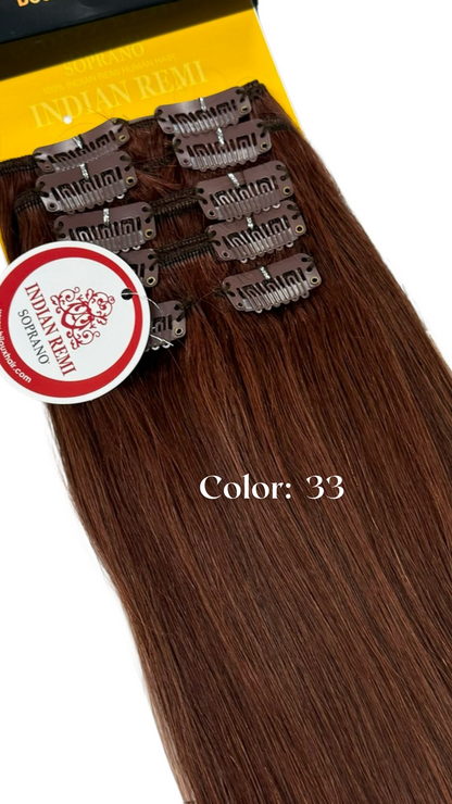 Indian Remy Clip  Soprano 100% Human Hair