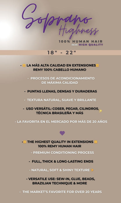 SOPRANO HIGHNESS Remy 100% Cabello Humano