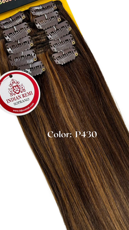 Indian Remy Clip  Soprano 100% Human Hair