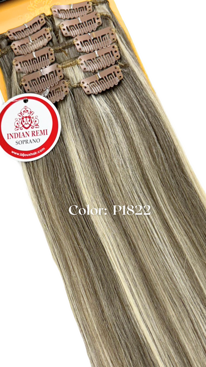 Indian Remy Clip  Soprano 100% Human Hair