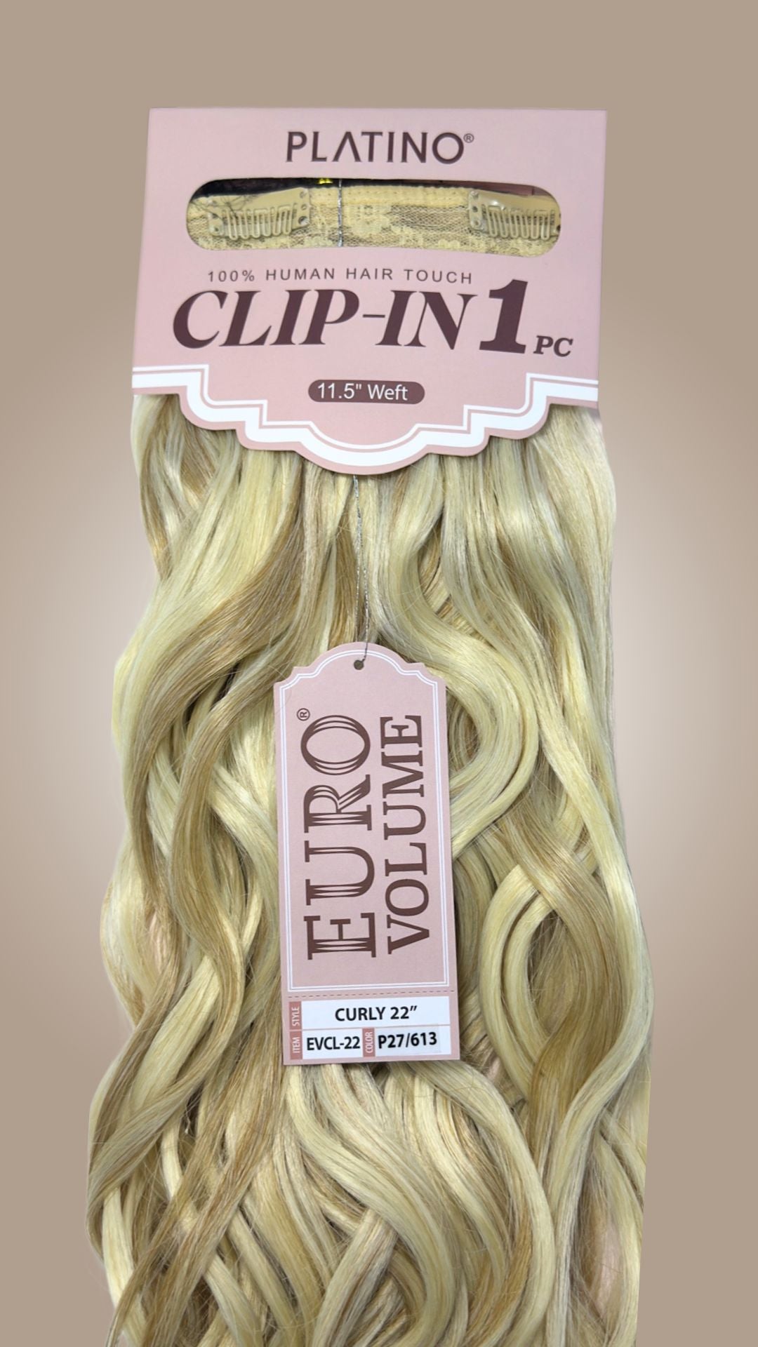 Platino Clip in 1 pcs onduladas 22”