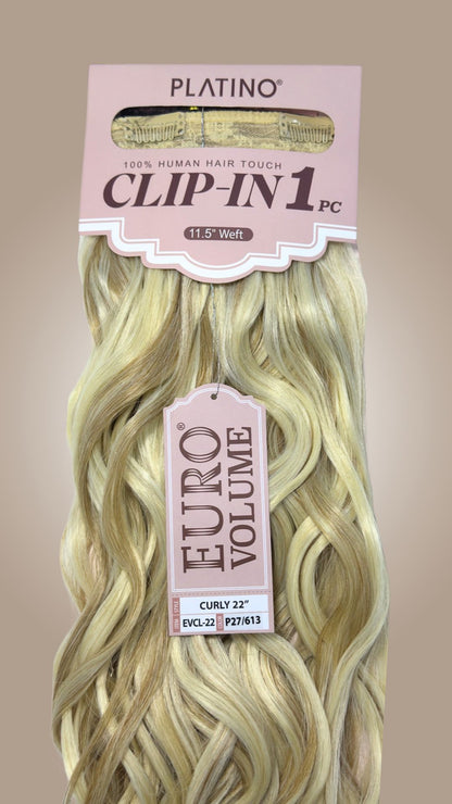Platino Clip in 1 pcs onduladas 22”