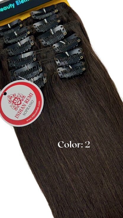 Indian Remy Clip  Soprano 100% Human Hair