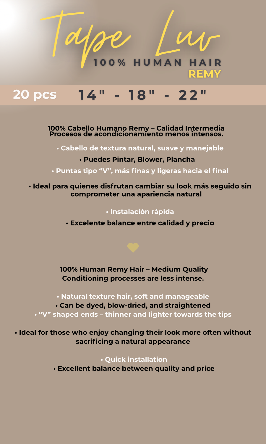 Luv Tape 20pcs | Calidad Intermedia