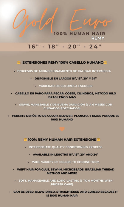 Soprano Gold Euro Remy 100% Cabello Humano