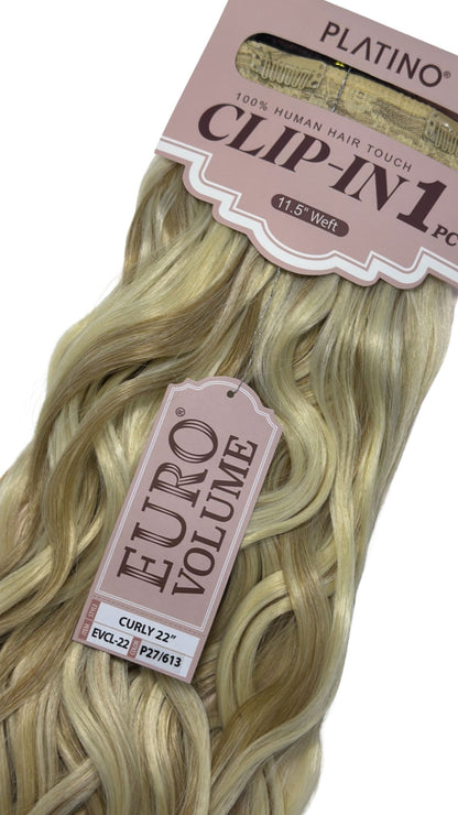 Platino Clip in 1 pcs onduladas 22”