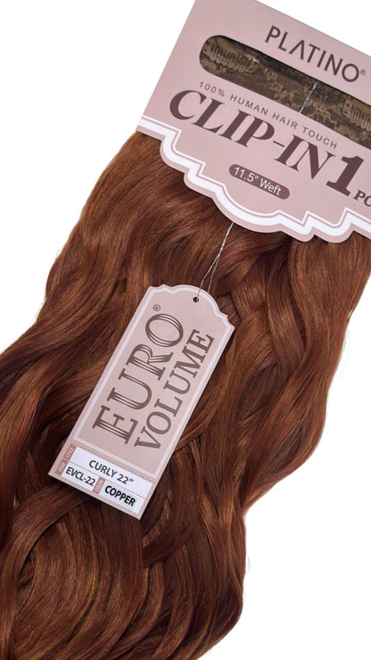 Platino Clip in 1 pcs onduladas 22”