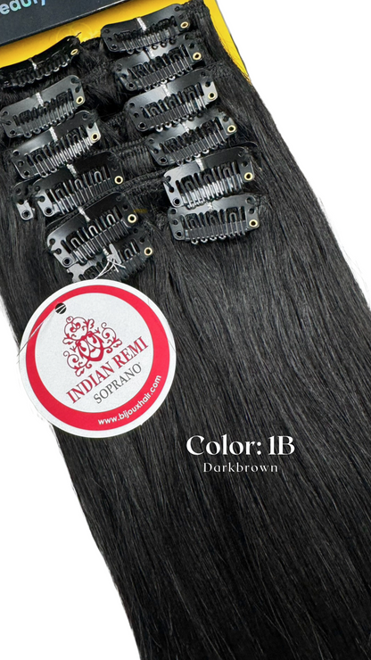 Indian Remy Clip  Soprano 100% Human Hair