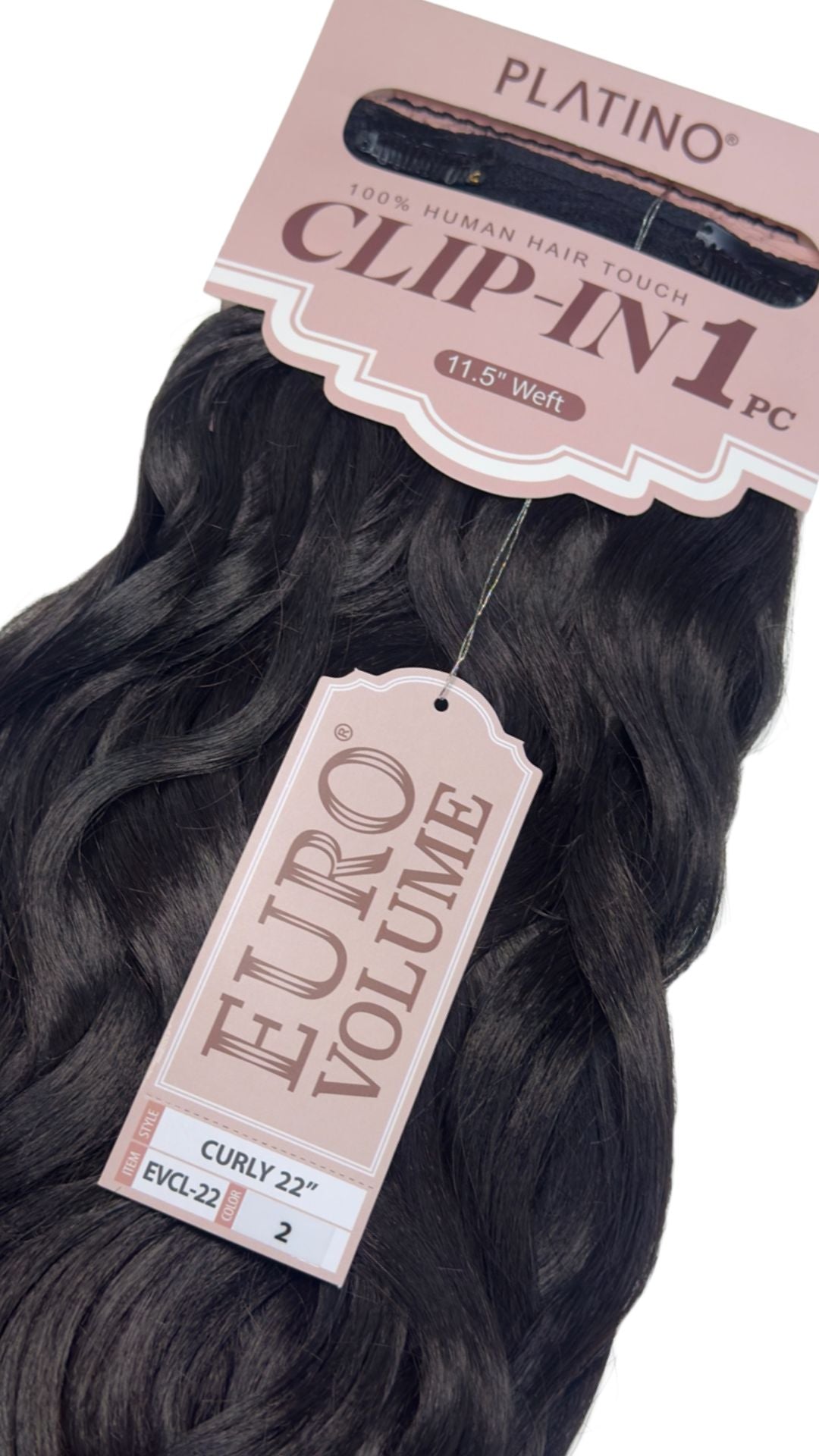 Platino Clip in 1 pcs onduladas 22”