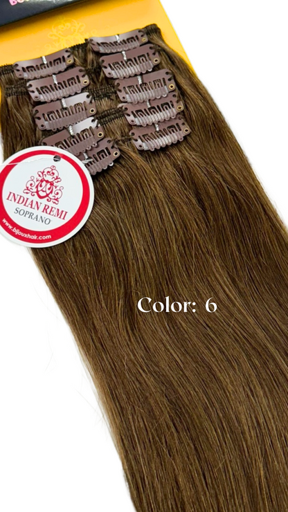 Indian Remy Clip  Soprano 100% Human Hair